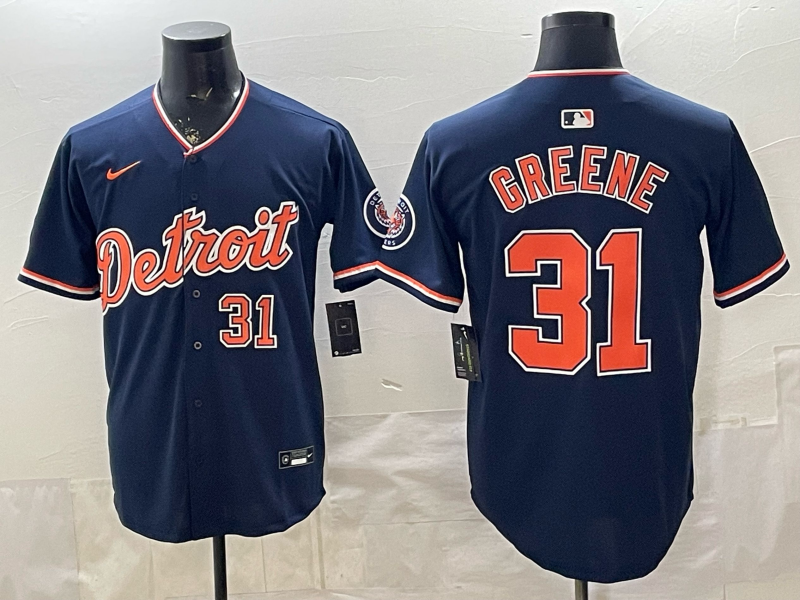 Men Detroit Tigers #31 Greene blue Game Nike MLB Jersey 20260402003->detroit tigers->MLB Jersey